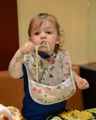 digging into her Sbarro noodles4